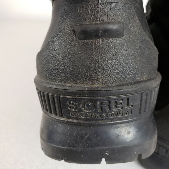 Sorel Womens Black Faux Fur Mid Calf Lace Up Round Toe Winter Boots Size 8 - Picture 6 of 9